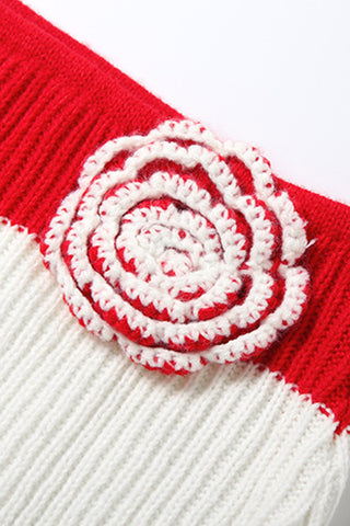 Crochet Trim High-Waist Skirt Set