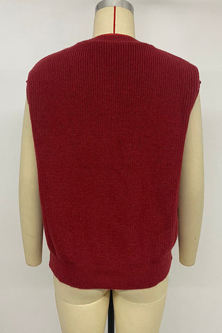 Buttoned Sleeveless Cardigan