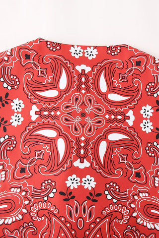 Tie-Front Paisley Print Vest