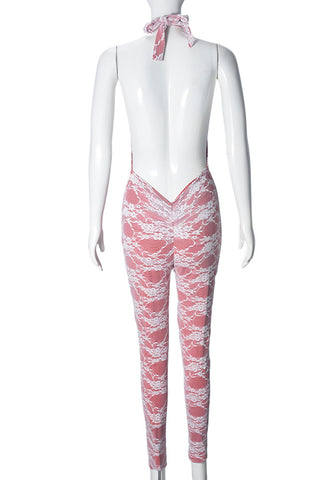 Lace Cutout Bodycon Jumpsuit