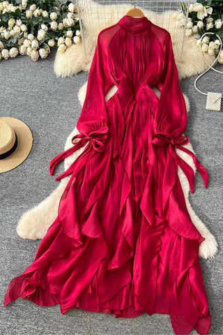 Elegant Evening Gown with Flowing Layers