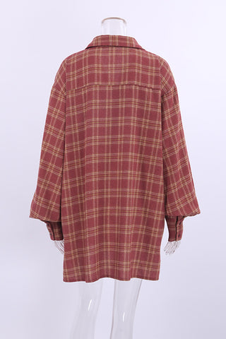 Oversized Plaid Blouse