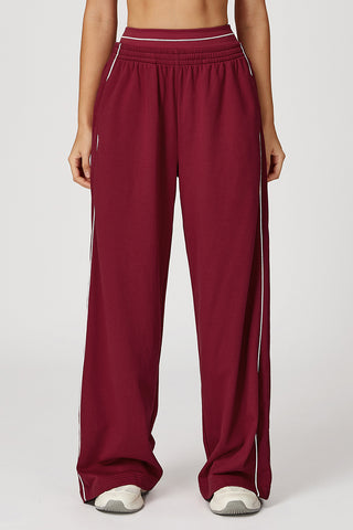 Wide-Leg Athletic Casual Pants