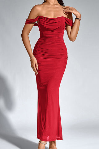 Off-Shoulder Evening Maxi Dress