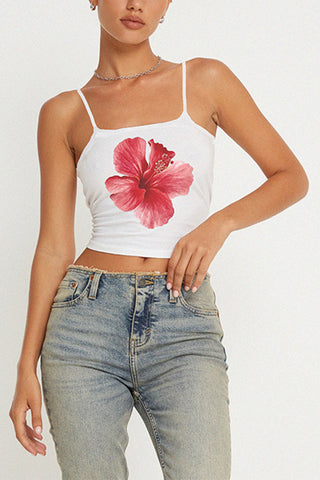 Floral Print Spaghetti Strap Tank Top