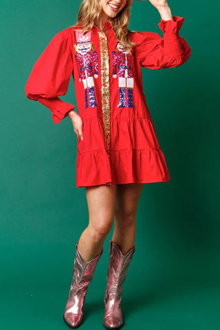 Sequin Embellished Casual Dress