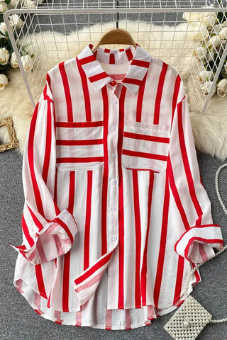 Striped Button-Front Shirt