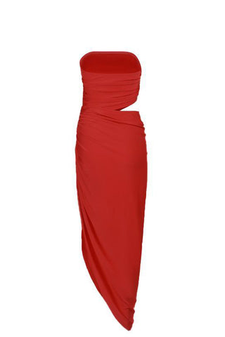 Elegant Draped Strapless Dress