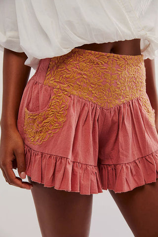 Patterned Pleated Casual Shorts