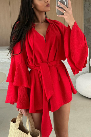 Flowy Tie-Waist Casual Dress