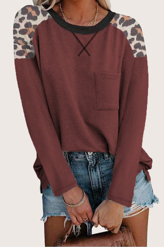 Leopard Print Shoulder Blouse