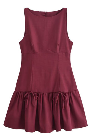 Sleeveless Ruffle-Hem Casual Dress
