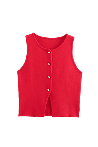Button-Front Tank Top