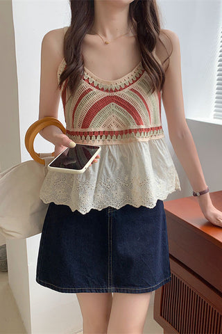 Floral Lace Peplum Tank