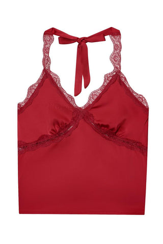 Lace-Trimmed Tie-Back Cami