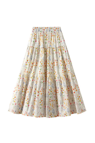 Tiered Floral Maxi Skirt