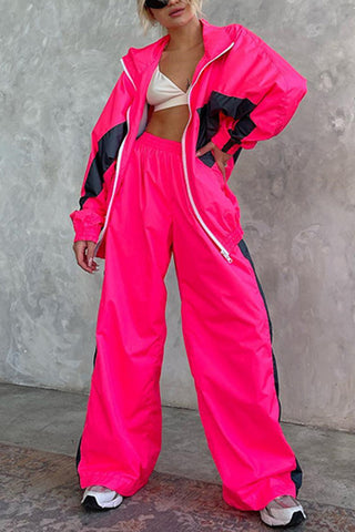 Chic Two-Piece Pants Set with Stripe Detail