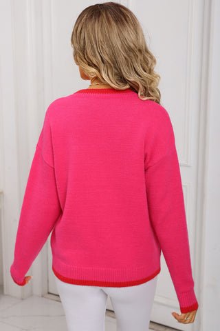 Strawberry Pattern Knit Sweater