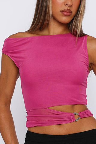 Cutout Ring Detail Crop Top