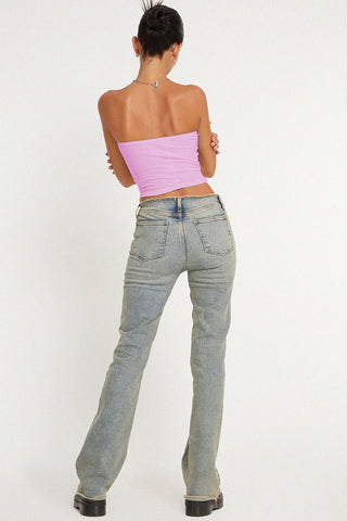 Tube Top with Floral Graphic Print