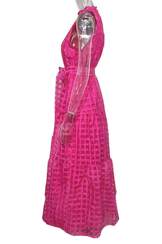 Gingham Halter Maxi Dress