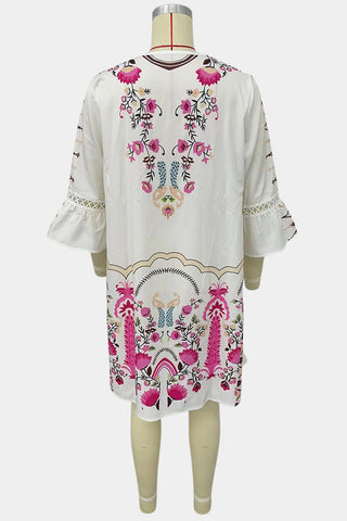 Floral Detail Boho Dress