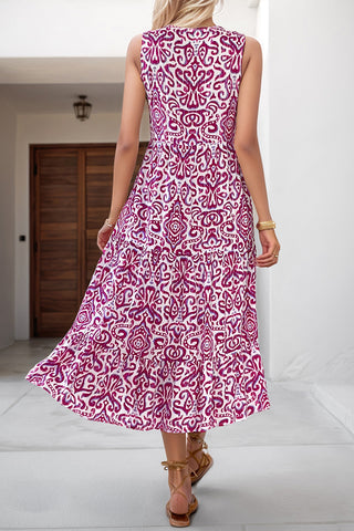 Sleeveless Bohemian Print Casual Dress