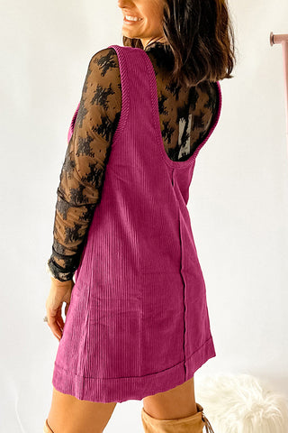 Corduroy Pinafore Mini Dress
