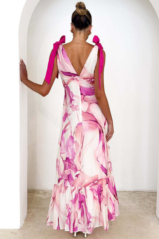 Floral Tie-Shoulder Dress