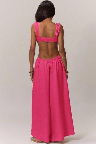Cutout Jumpsuit with Flowing Skirt