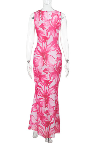 Floral Print Casual Maxi Dress