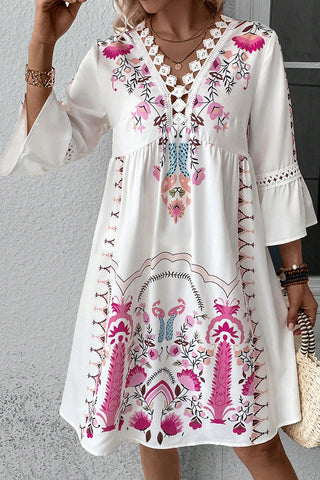 Floral Detail Boho Dress