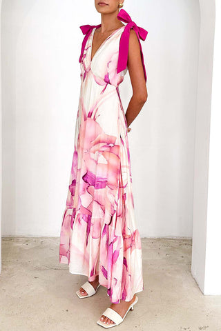 Floral Tie-Shoulder Dress