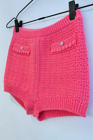 Buttoned Casual Knit Shorts