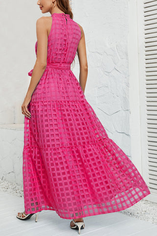 Gingham Halter Maxi Dress