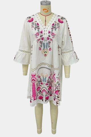 Floral Detail Boho Dress
