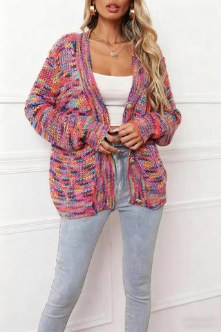 Vibrant Open-Front Knit Cardigan
