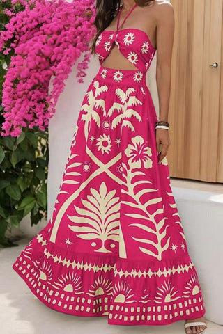 Strapless Cutout Casual Maxi Dress