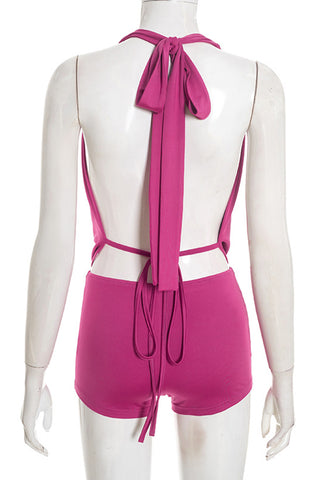Halter Drape Shorts Set