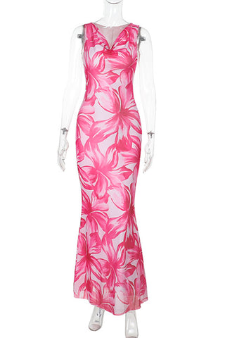 Floral Print Casual Maxi Dress