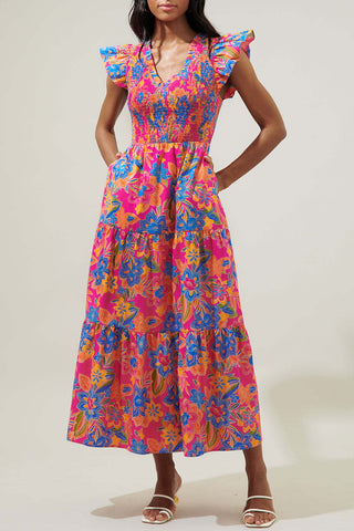 Floral Tiered Casual Dress