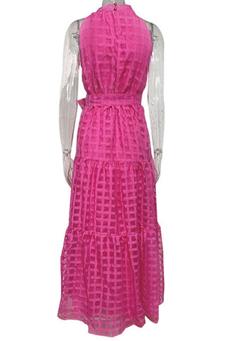 Gingham Halter Maxi Dress