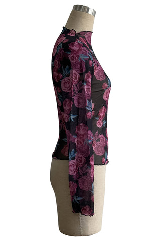 Floral Sheer Long Sleeve Blouse
