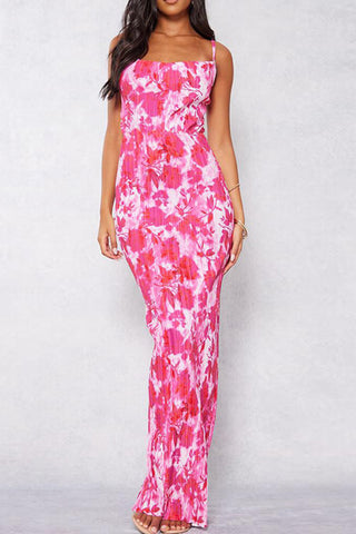 Tie-Dye Maxi Dress with Spaghetti Straps