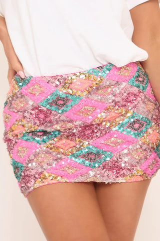 Vibrant Sequin Mini Skirt for Night Out
