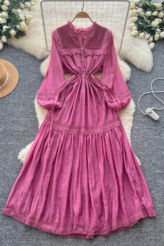 Lace Trim Bohemian Casual Dress