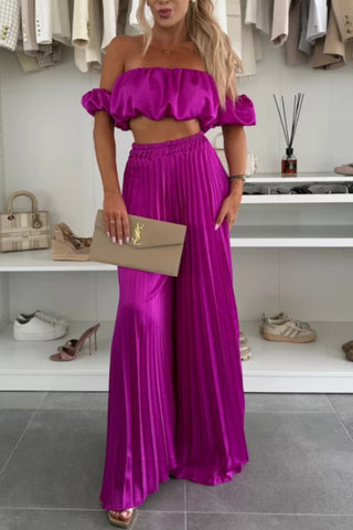 Elegant Off-Shoulder Pants Set
