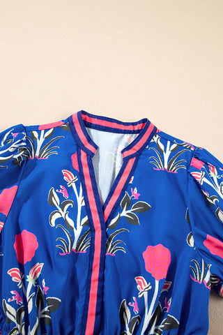 Puff Sleeve Empire Waist Midi Dress