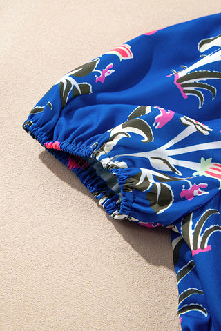 Puff Sleeve Empire Waist Midi Dress