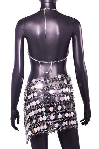 Dazzling Sequin Jumpsuit Skirt